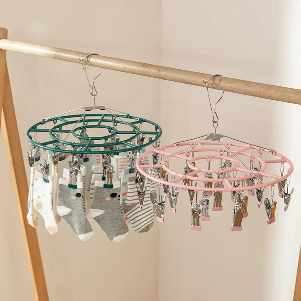 Stainless Steel Clothes Drying Rack Non-Slip 18/24 Clips