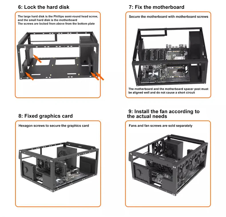 Diy Computer Motherboard Case Rack Aluminum Frame Chassis