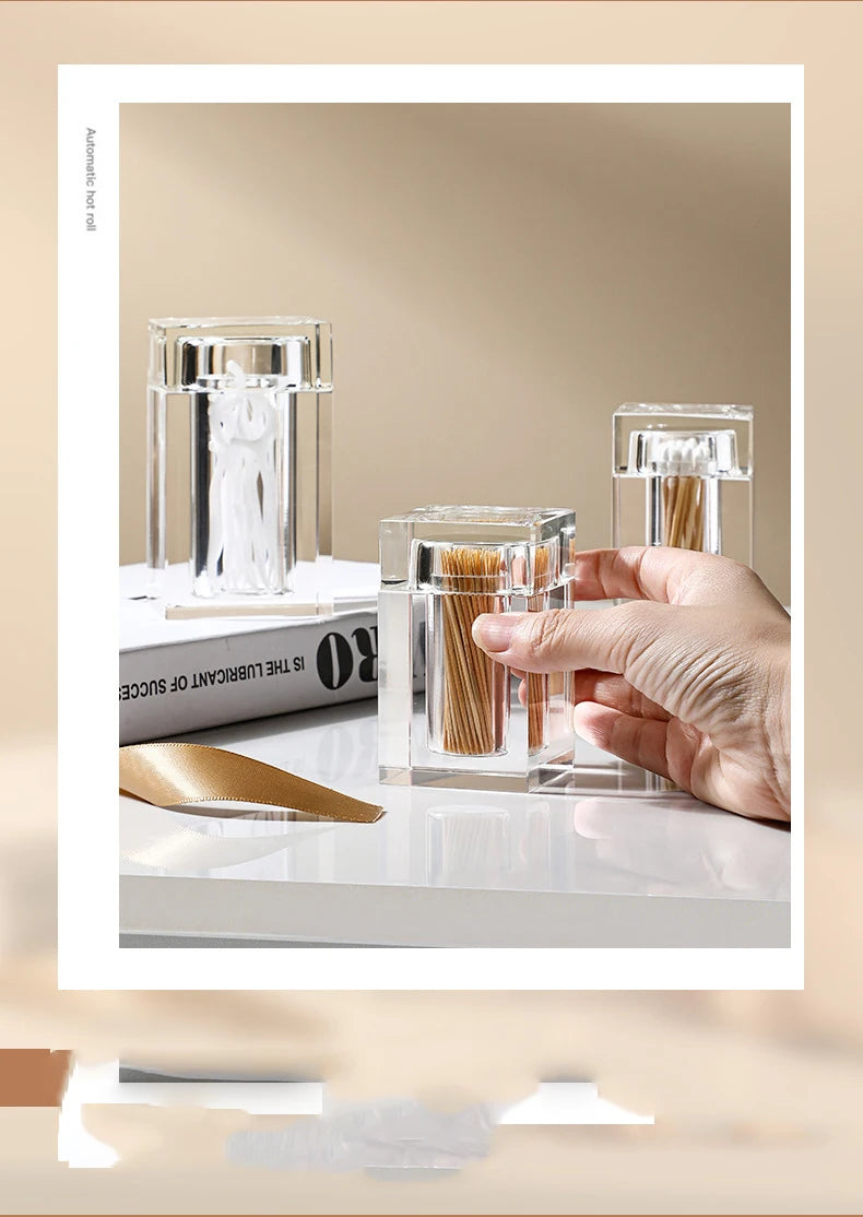 Luxury Crystal Glass Toothpick Box Barrel Dining Table