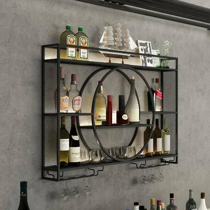 Modern Wall Mount Wine Rack Holder Glass Storage