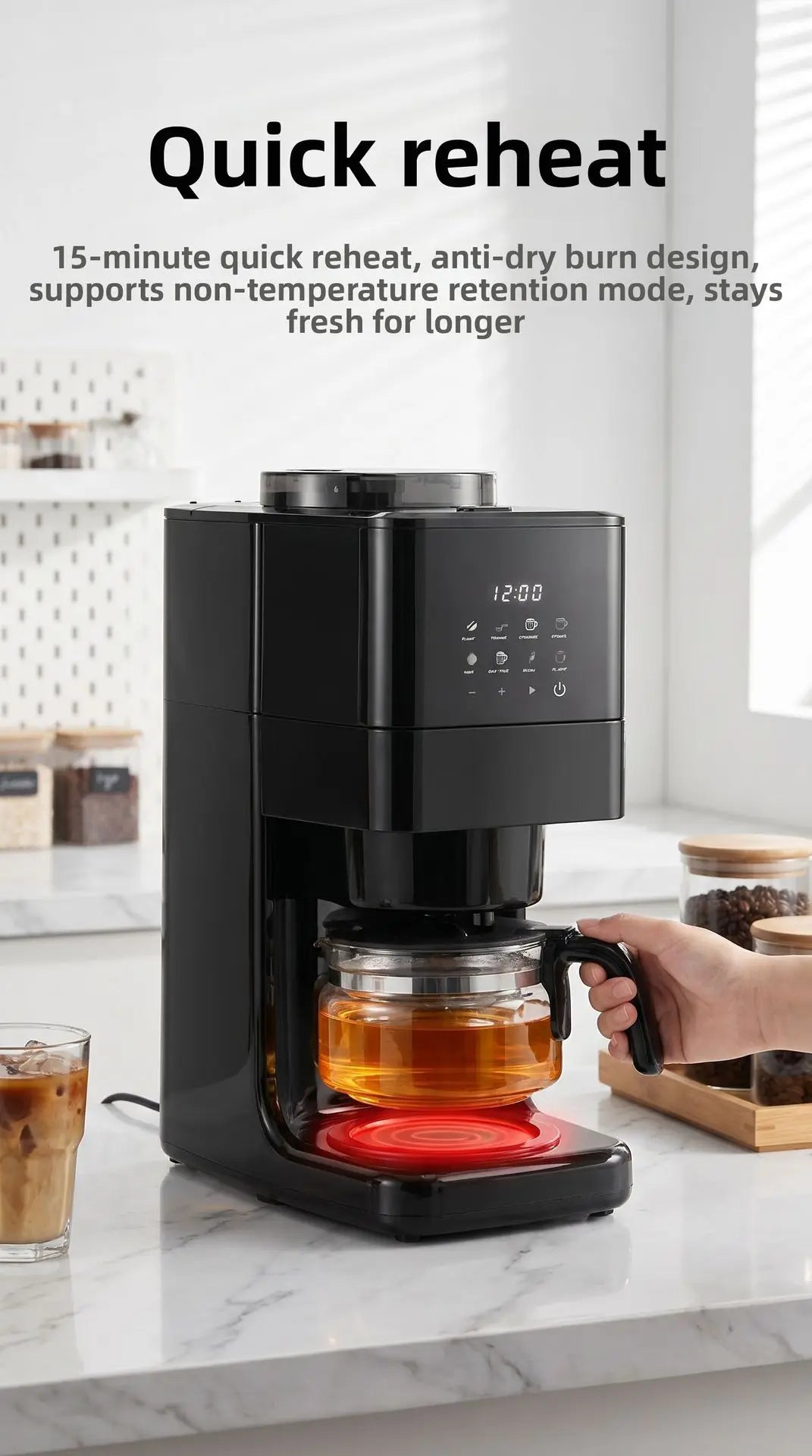 Automatic Coffee Maker Built-In Grinder & Cold Dual