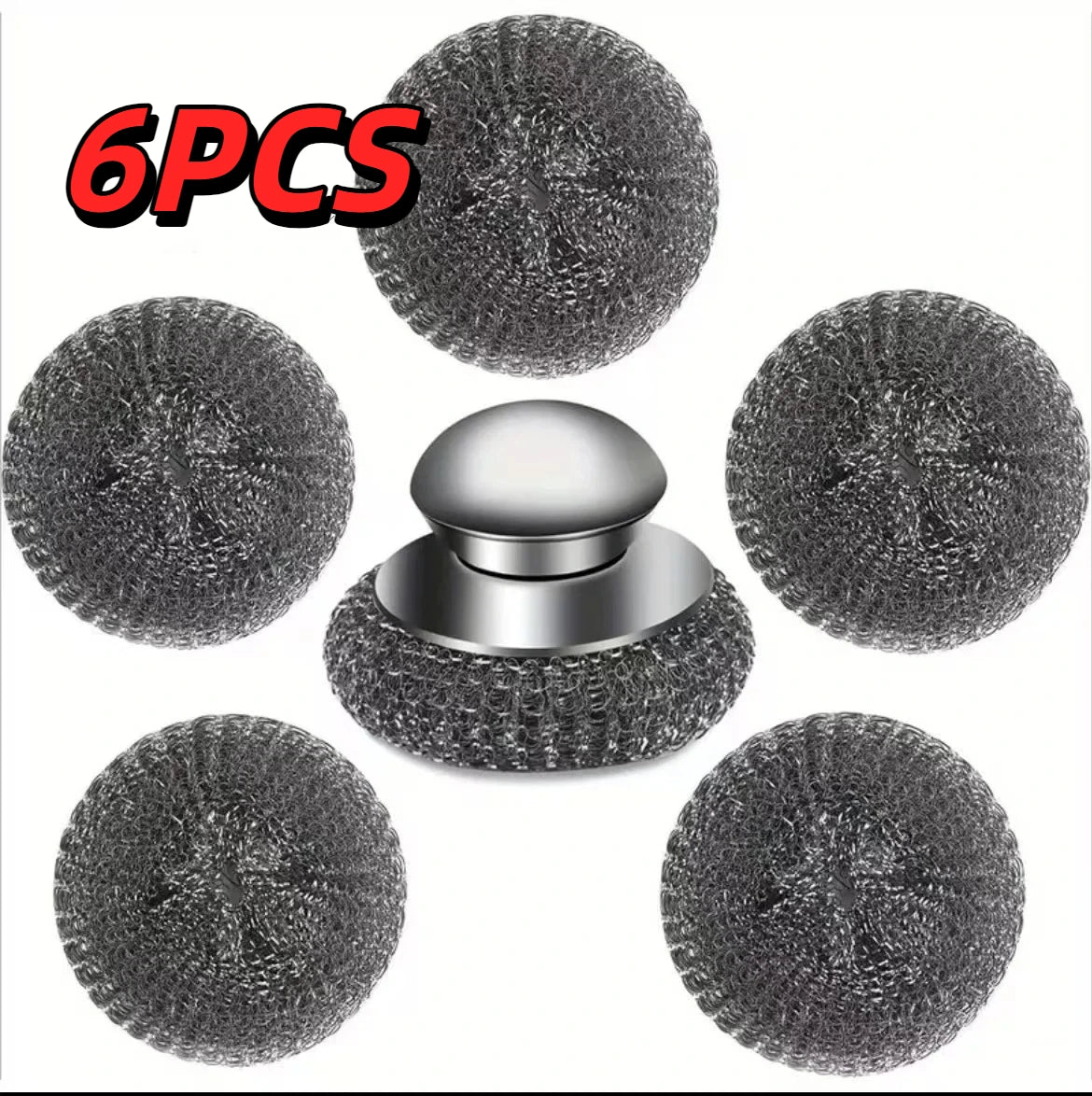 Stainless Steel Pot Brush Handle Robust Metal Ball