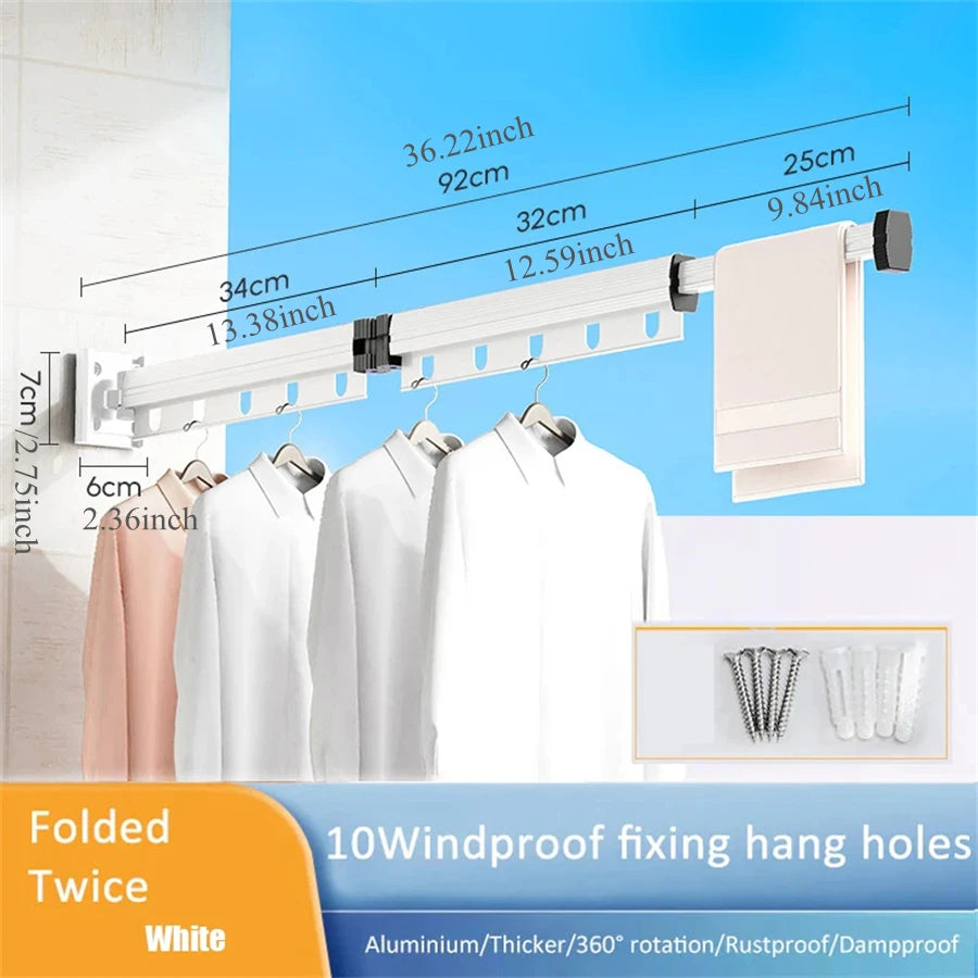 No Punching Folding Clothes Dryer Wall Mounted Drying