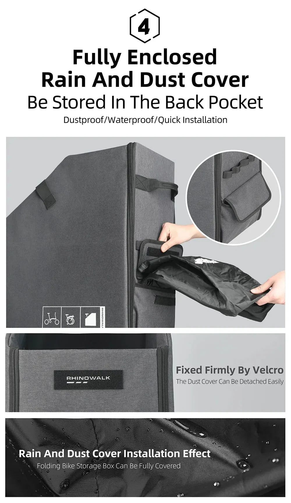 Rhinowalk Folding Bike Storage Box Quick Release Wheel