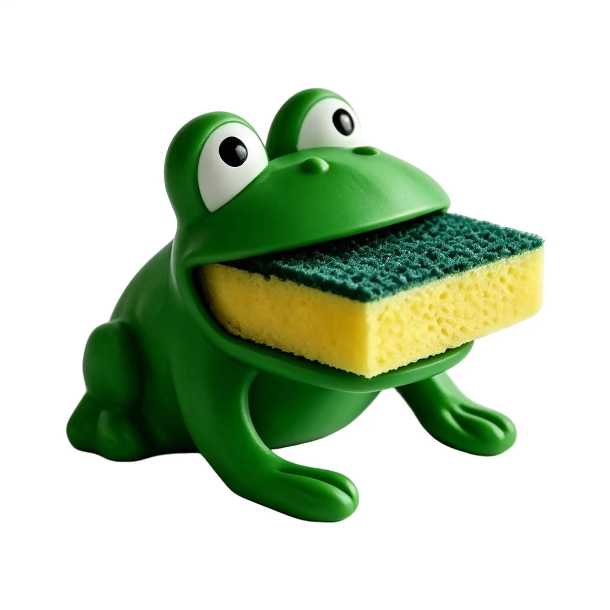 Frog-Shaped Sponge Dishwashing Brush Holder Drainage Holes