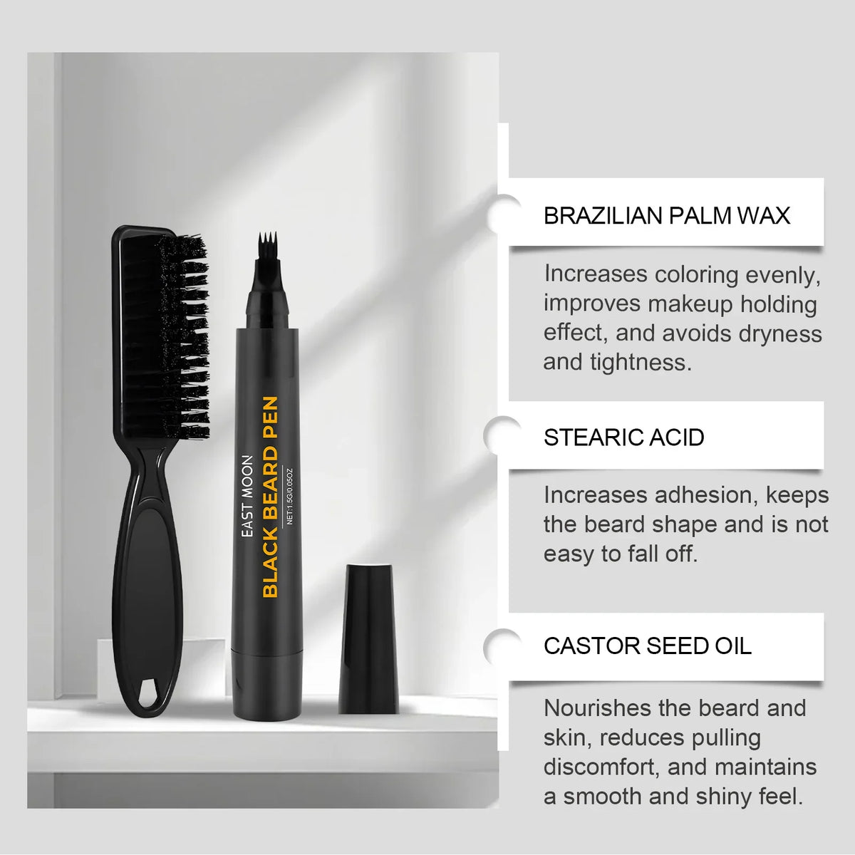 Instant Beard Filler Pen Brush Comb Disposable Waterproof