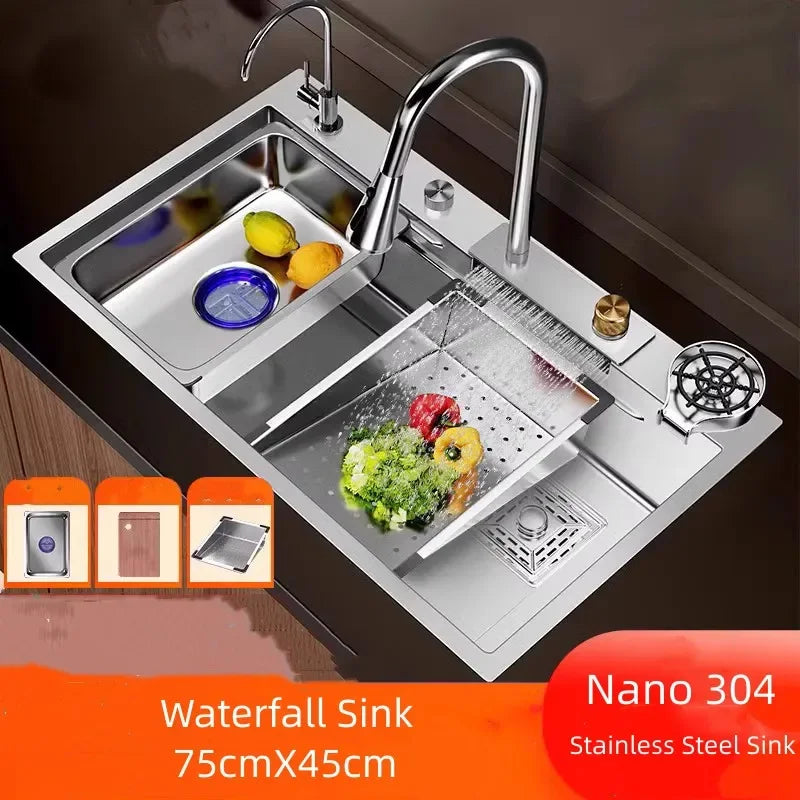 Nano 304 Stainless Steel Sink Waterfall Large Slot