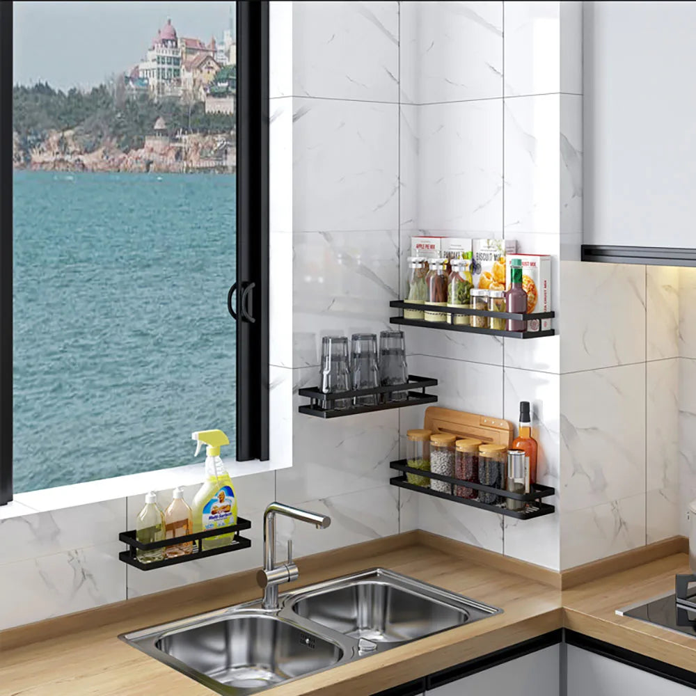 Bathroom Organizer Wall Mount Bracket Holder Wall Storage