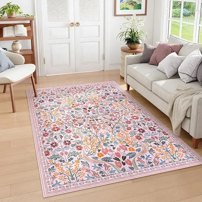 Vikama Vintage Flower Living Room Carpet Soft Easy