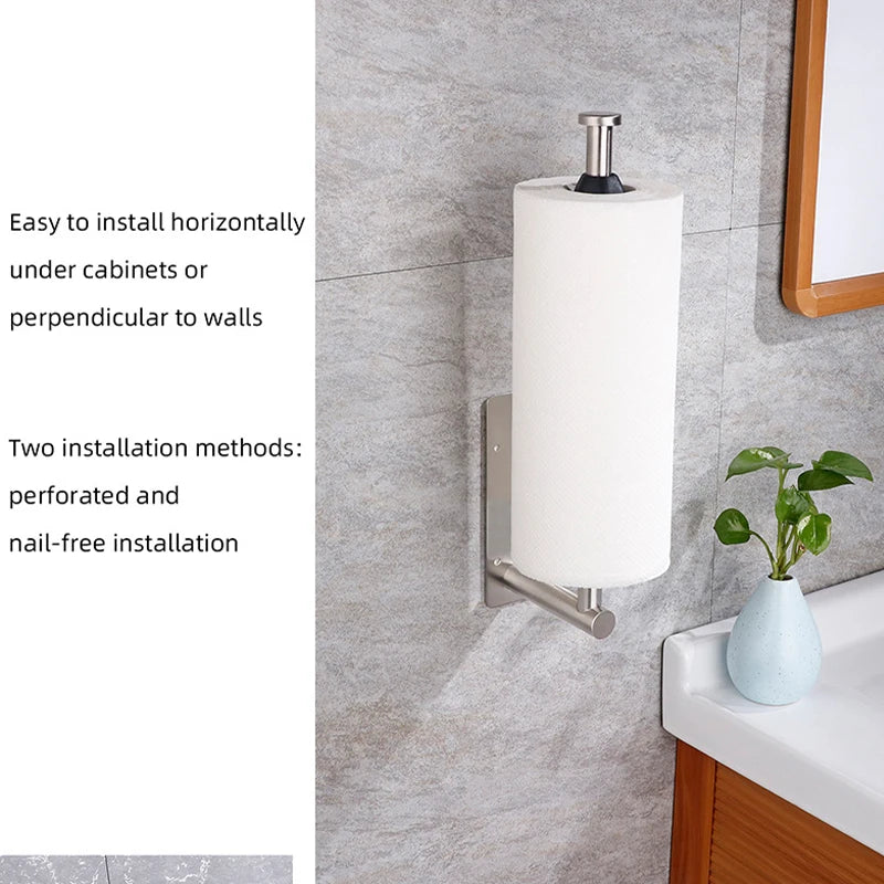Paper Roll Holder Wall Mounted Organizer Stainless Steel