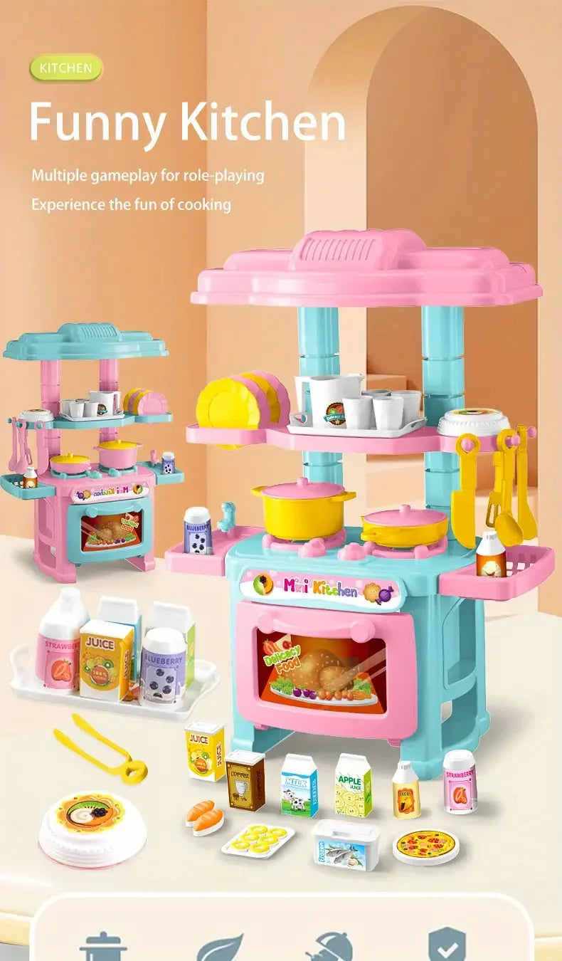 Mini Counter Play Diy Simulated Cooking Food Tableware