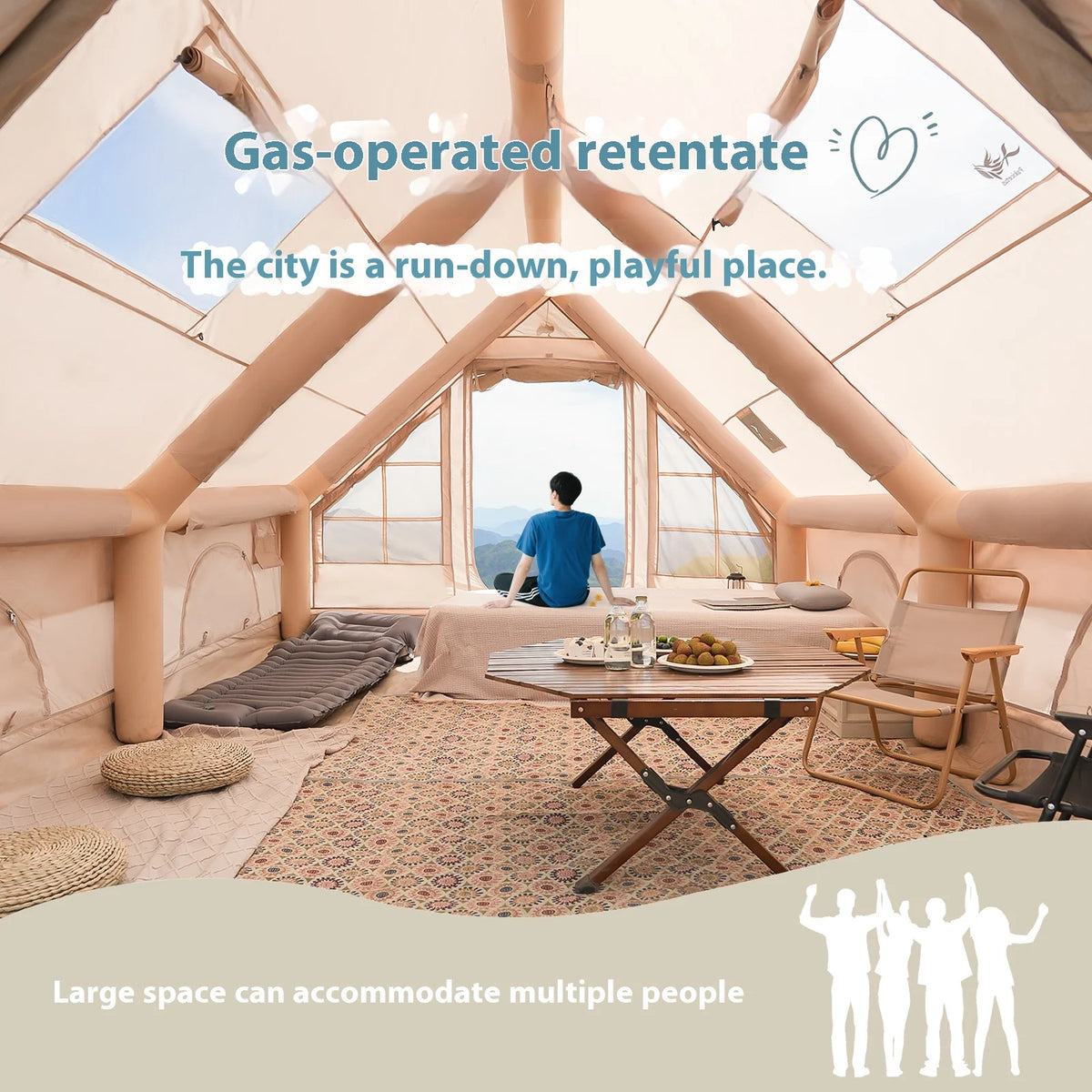 Inflatable Tents Camping Easy Setup Family Tent Glamping