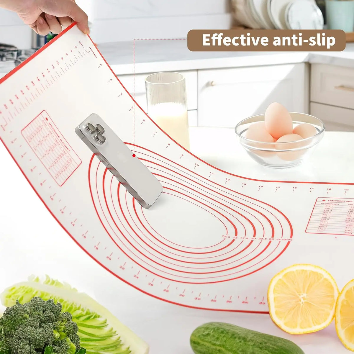 Non Slip Silicone Pastry Mat Measurements Nonstick Thick