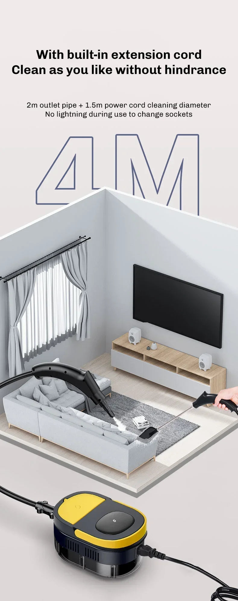 2500w Handheld Steam Cleaner High Pressure Air Conditioner