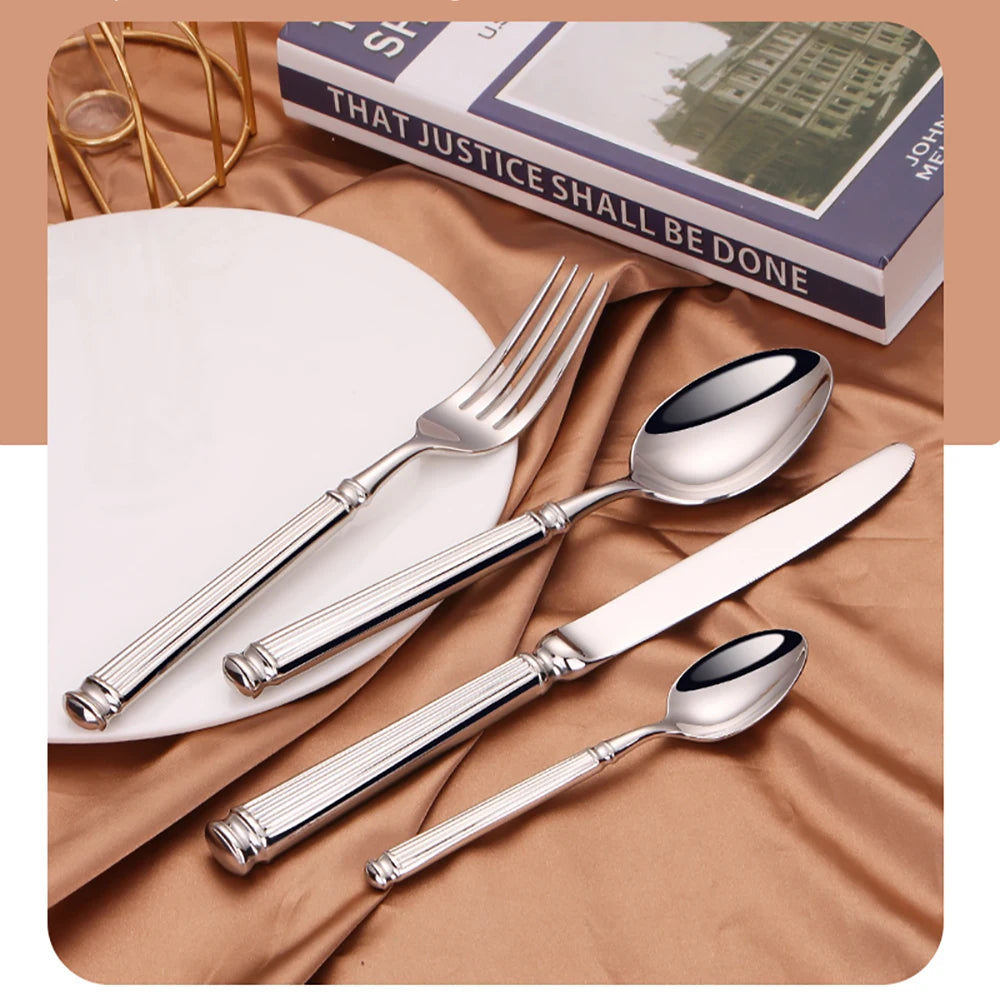 12/16/20 Pieces Sliver Tableware Stainless Steel Cutlery Elegant