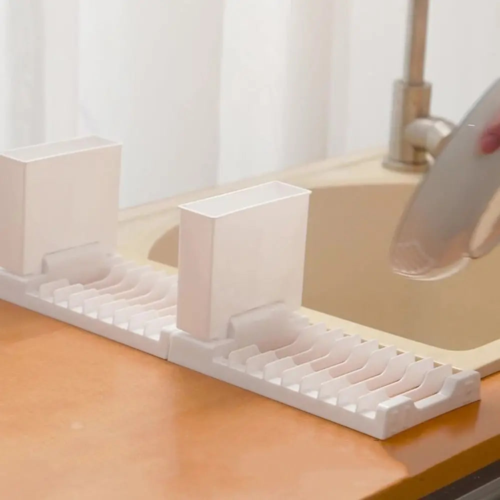 Plastic Foldable Dish Drying Rack In Space-Saving Utensils