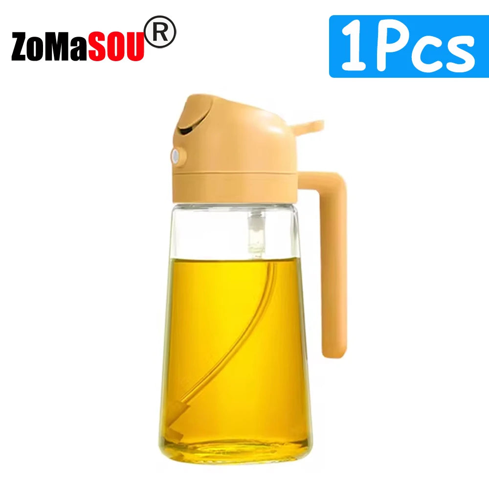 1-4pc 2-In-1 Sprayer Pourer Oil Empty Bottle Plastic