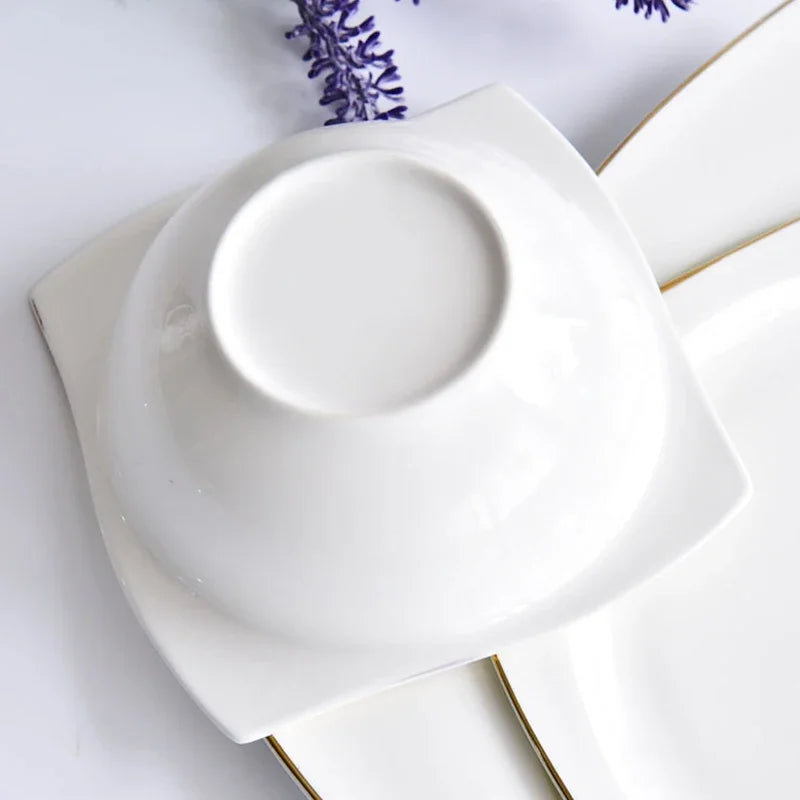 Ceramic Bowl Dish Bone Porcelain Tableware Creative Phnom