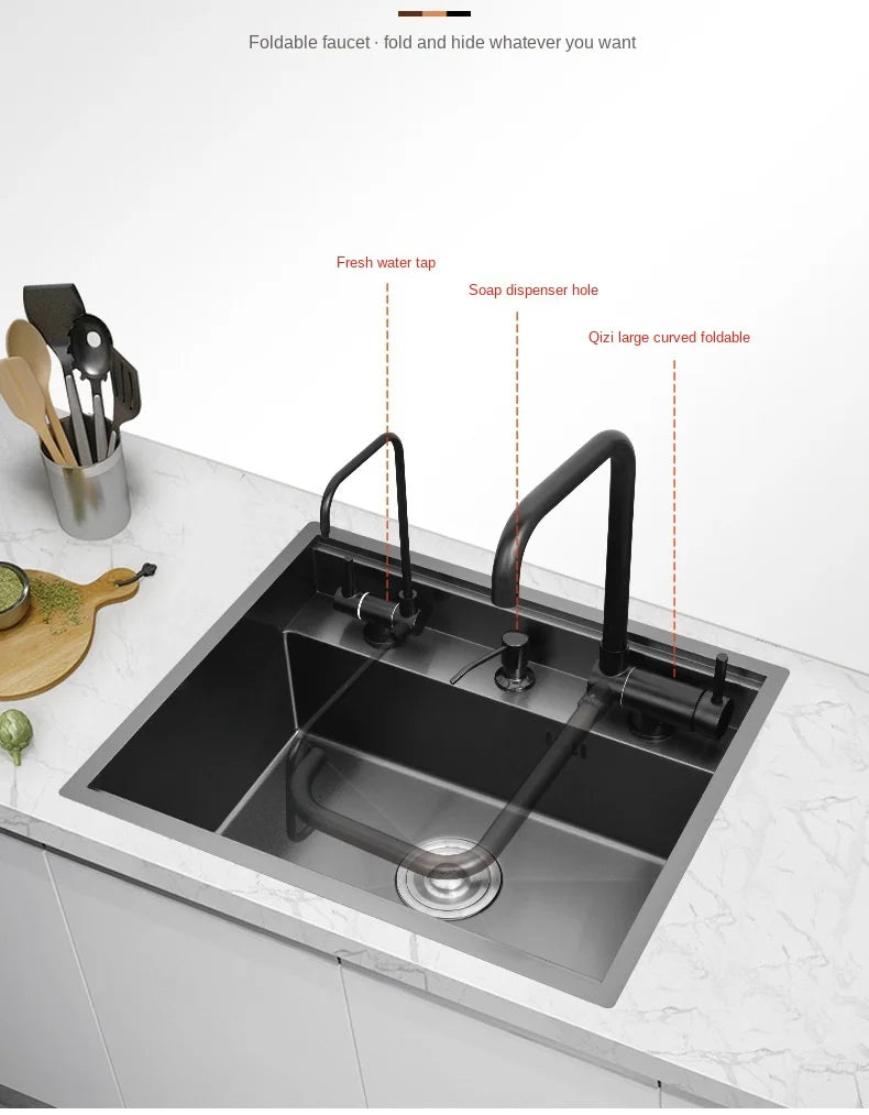 Nano 55 45 23cm Hidden Sink Groove Invisible