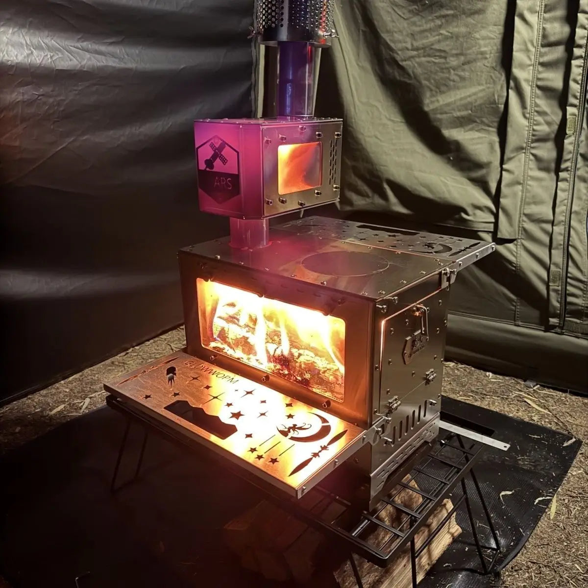 Camping Firewood Stove Anti Spark Mars Heating Chimney