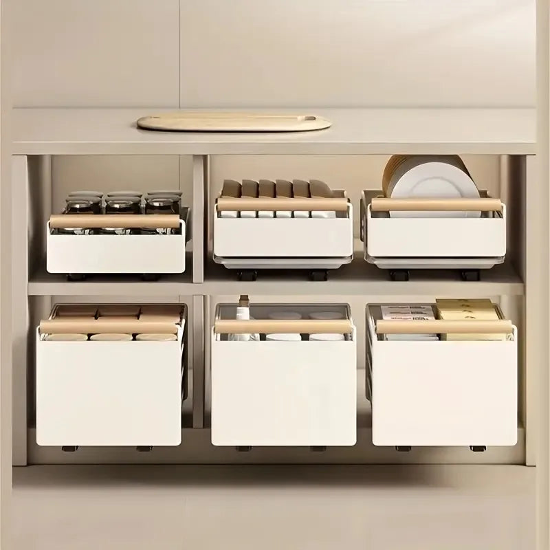 Space-Saving Drawer Organizer Pull Out Storage Rack Storing