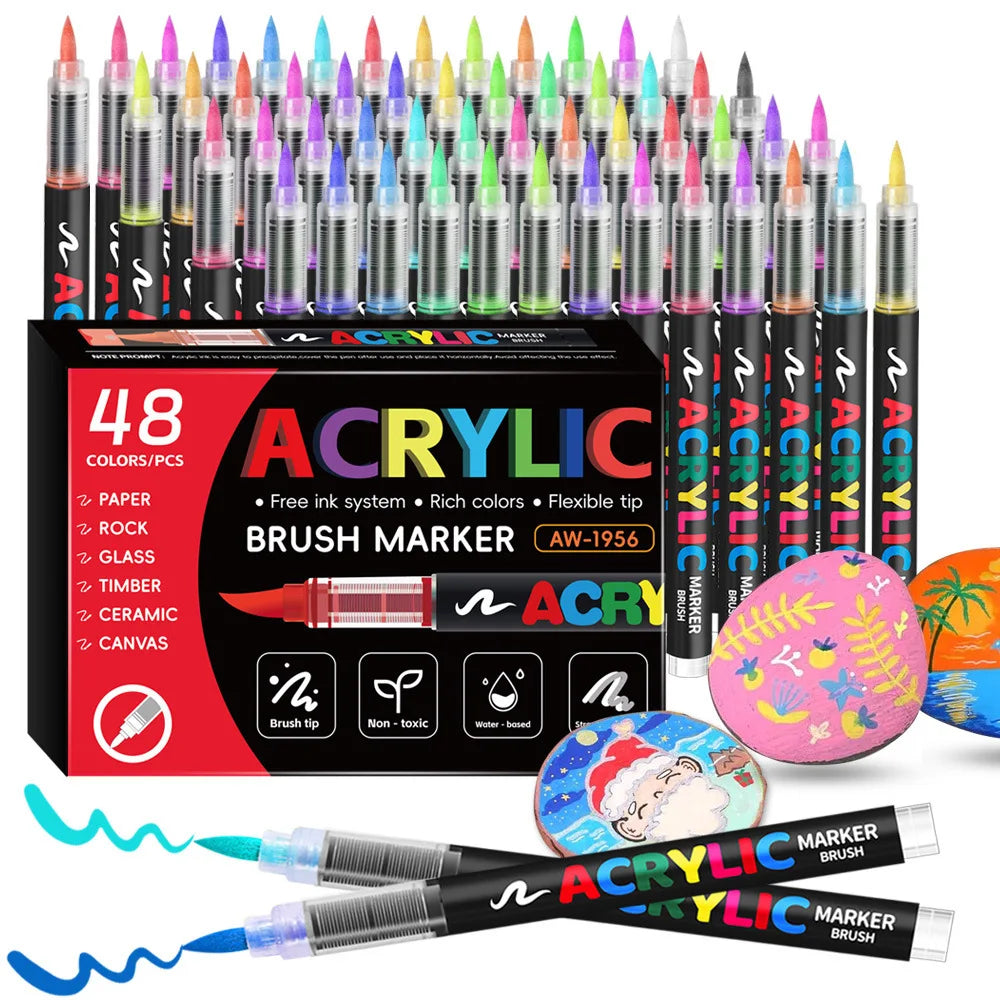 168 Colors Acrylic Markers Automatic Ink Control System