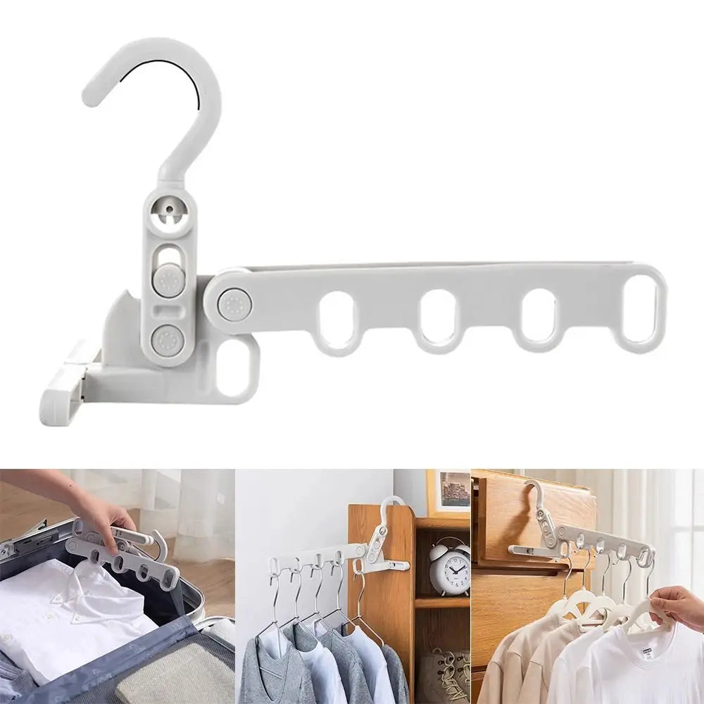 2pcs Hotels Foldable Clothes Drying Rack Five-Hole Multi-Function