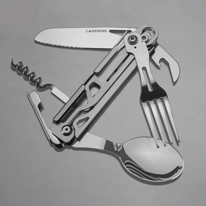 Multi-Function Camping Fork Spoon Foldable Knife Fork Spoon