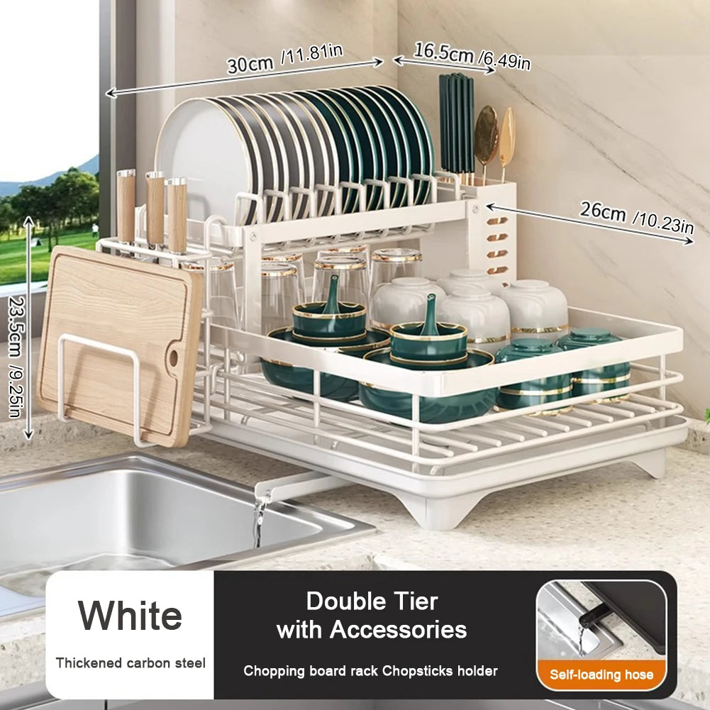 Dish Bowl Drainer Dish Drying Rack Adjustable Plates