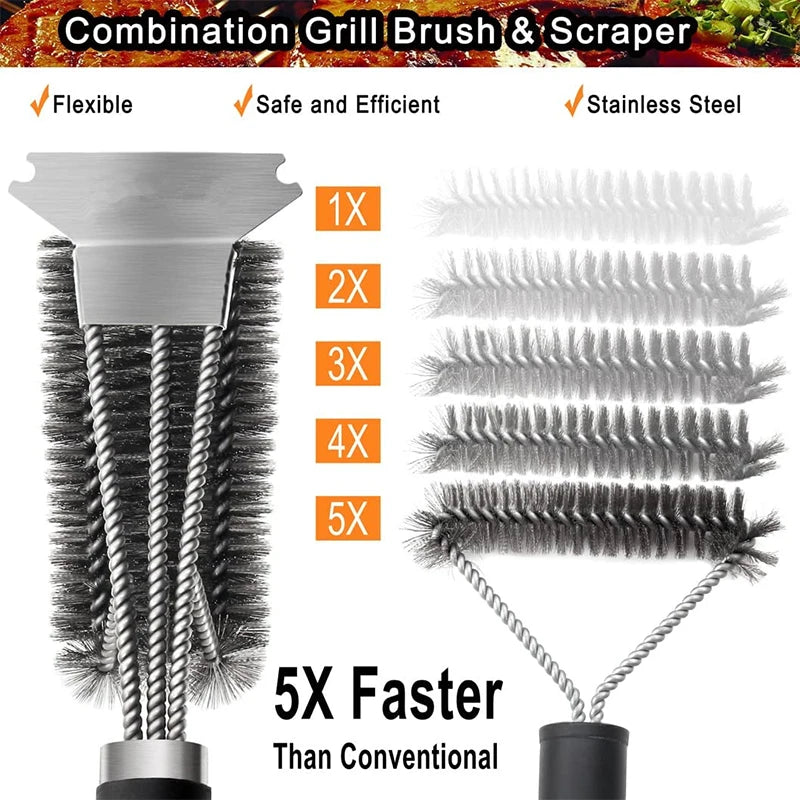 Lmetjma Safe Grill Brush Scraper Deluxe Handle 18