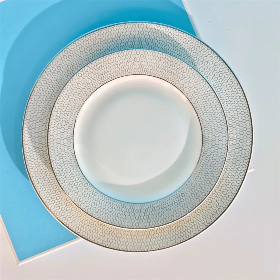 European Silvery Geometric High-End 8/10in Dining Plate Light
