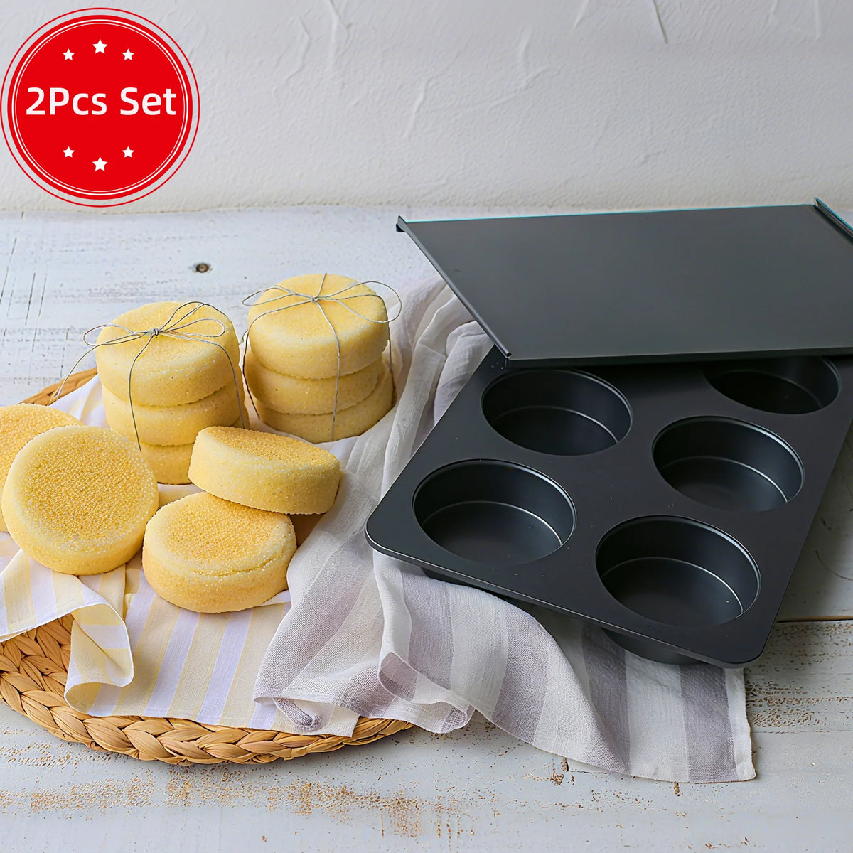 6-Cavity Mini Round Hamburger Baking Pan Sandwich Bread
