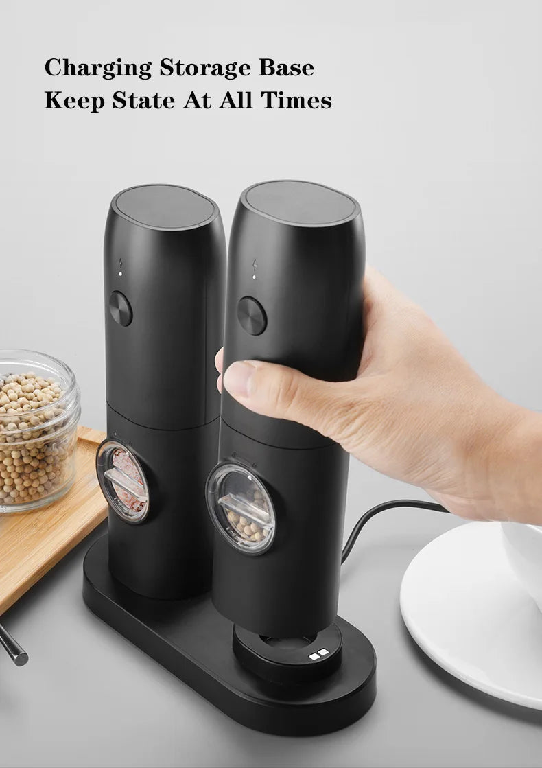 Usb Charging Electric Salt Pepper Grinder Rechargeable Adjustable