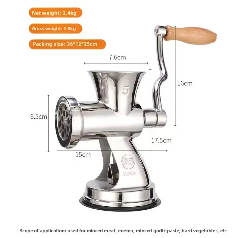 Meat Grinder Hand Crank Meat Mincer Stainless Steel