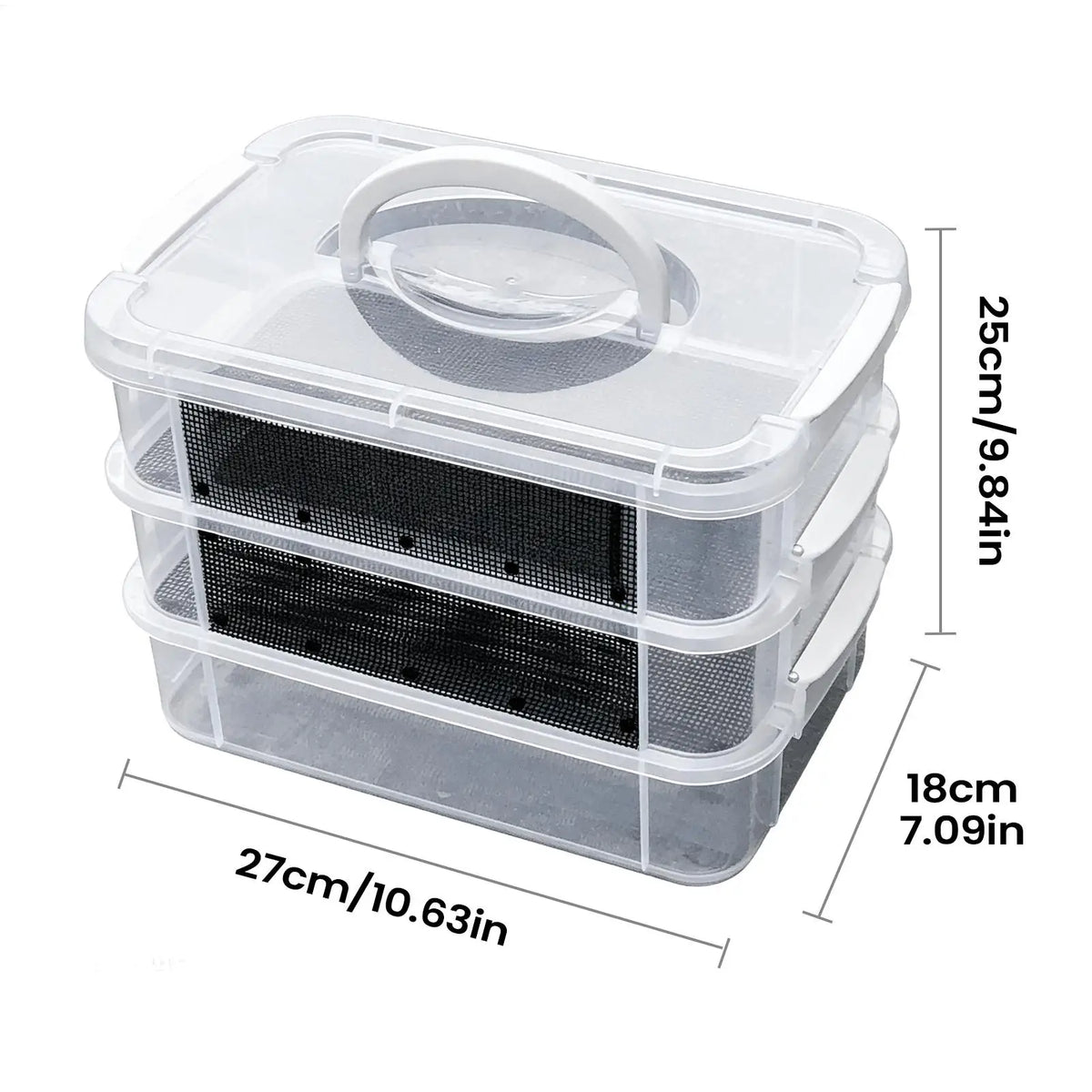Mealworm Farm 2/3 Layer Clear Mesh Breeder Bin