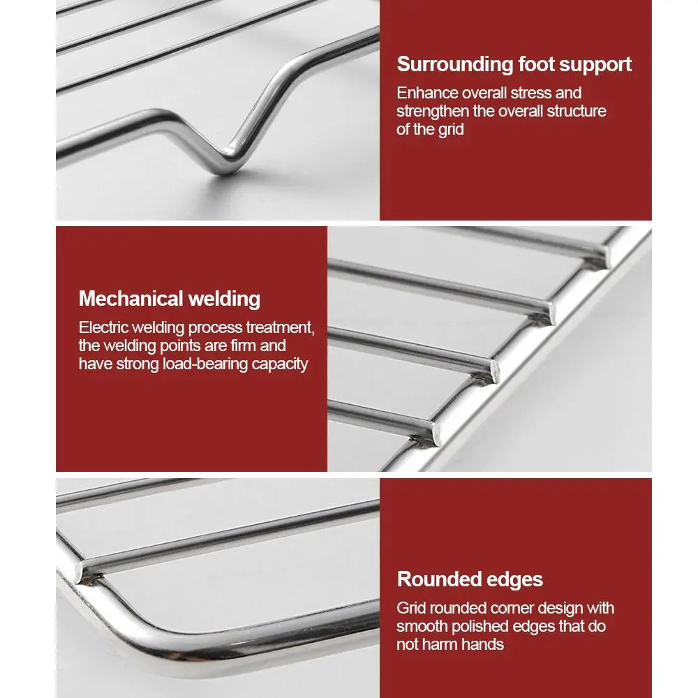 Stainless Steel Cooling Rack Non-Stick Silver Bbq Tray