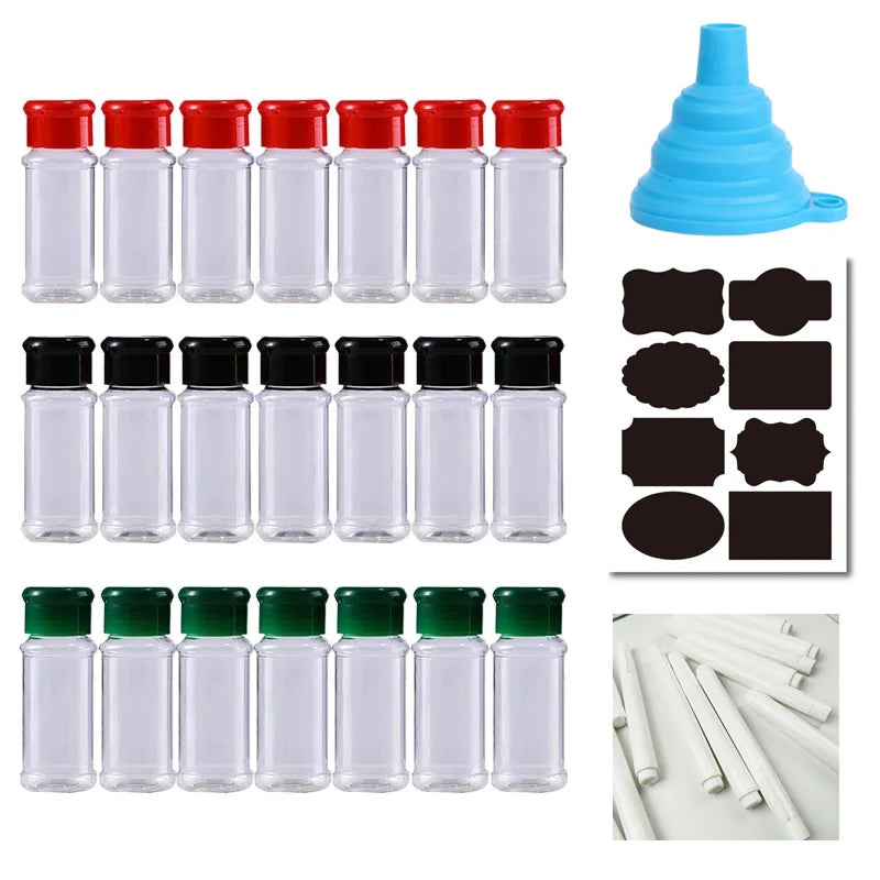 5-20pcs 100ml Plastic Jars Spices Salt Pepper Shakers