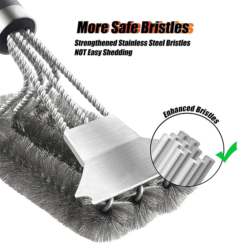 1/2pcs Safe Grill Brush Scraper Deluxe Handle Grill