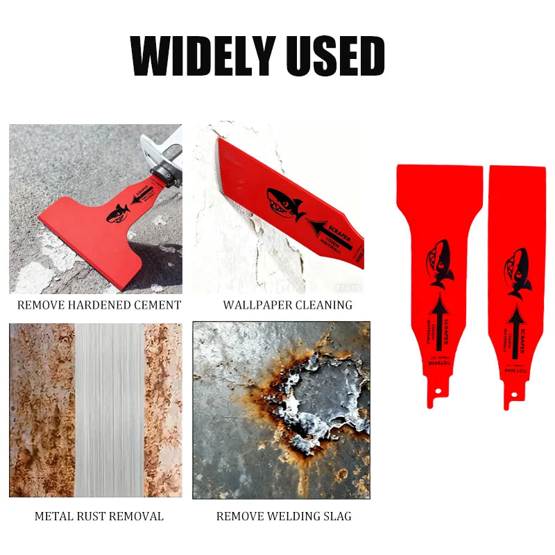 4-Piece Reciprocating Saw Scraper Blades High Carbon Steel