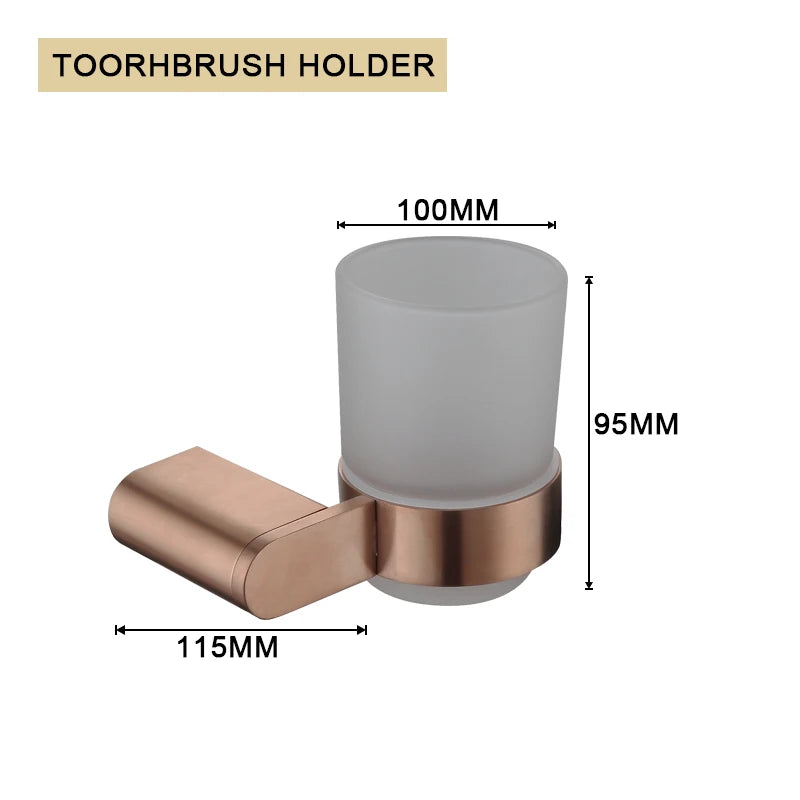 Brushed Rose Gold Towel Rack/Clothes Hook/Cup Holder/Soap