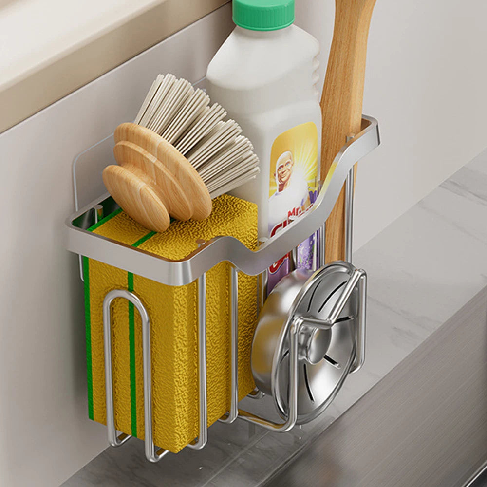Sponge Holder Sink Adhesive Hook Rustproof Stainless Steel