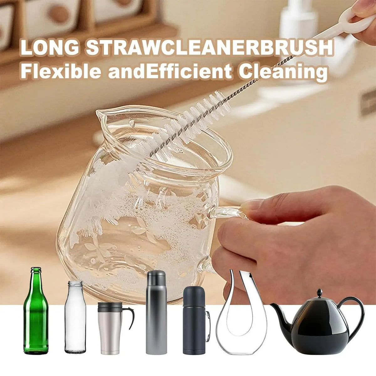 Water Bottle Brush Washing Cups Scrubber Bottle Scrubber