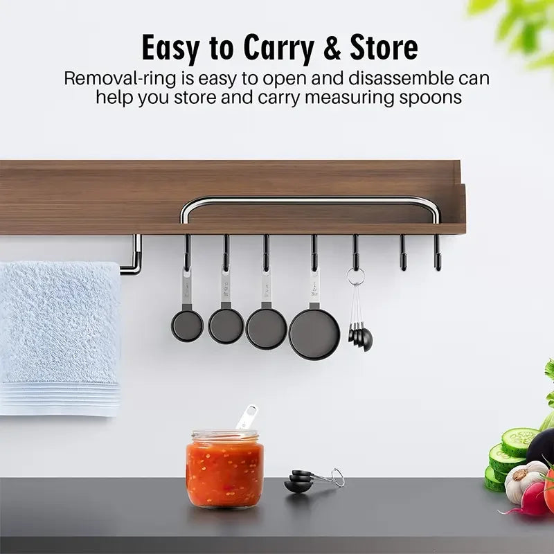 8pcs Measuring Cups & Spoons Stackable Nesting Measure