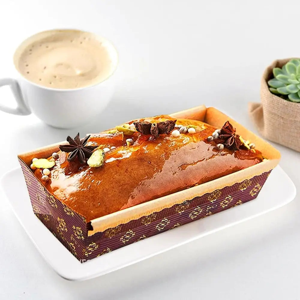 25pcs Brown Paper Baking Loaf Pan Rectangle Tray
