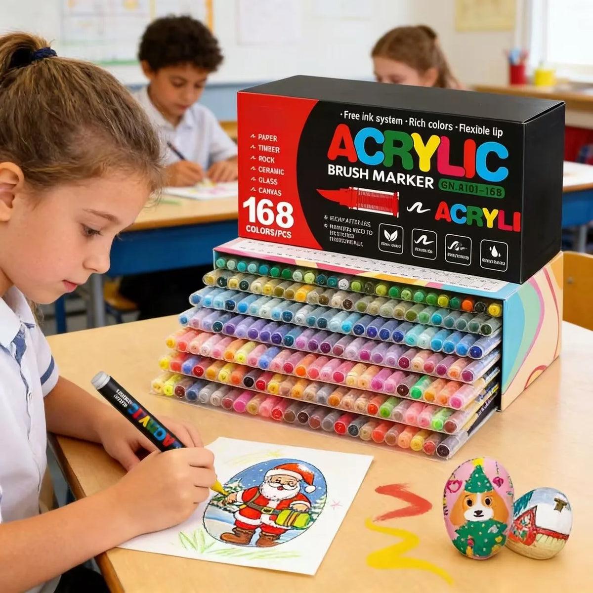 12-408 Colors Acrylic Paint Pen Acrylic Markers Brush