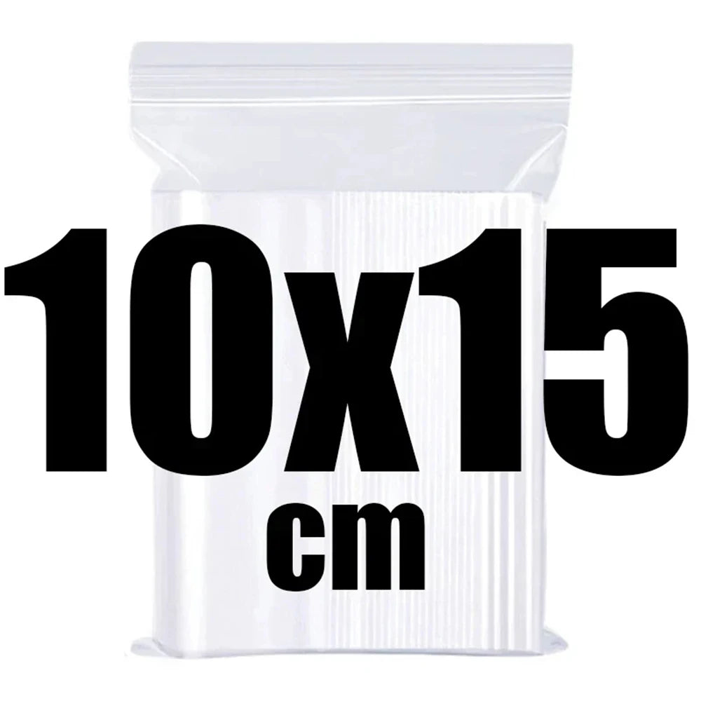 100-600pcs Small Zip Lock Plastic Bags Reclosable Transparent