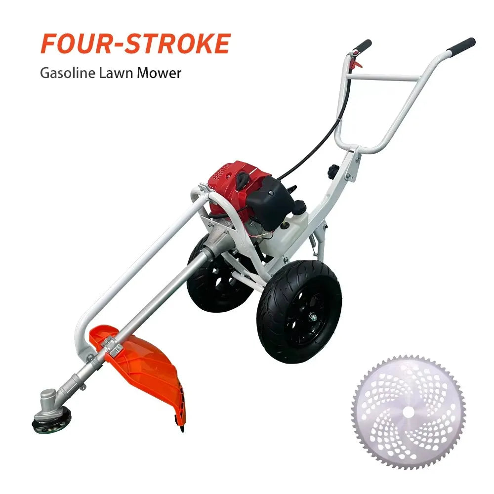 4/2 Stroke Push-Type Lawn Mower Use Weed Trimmer