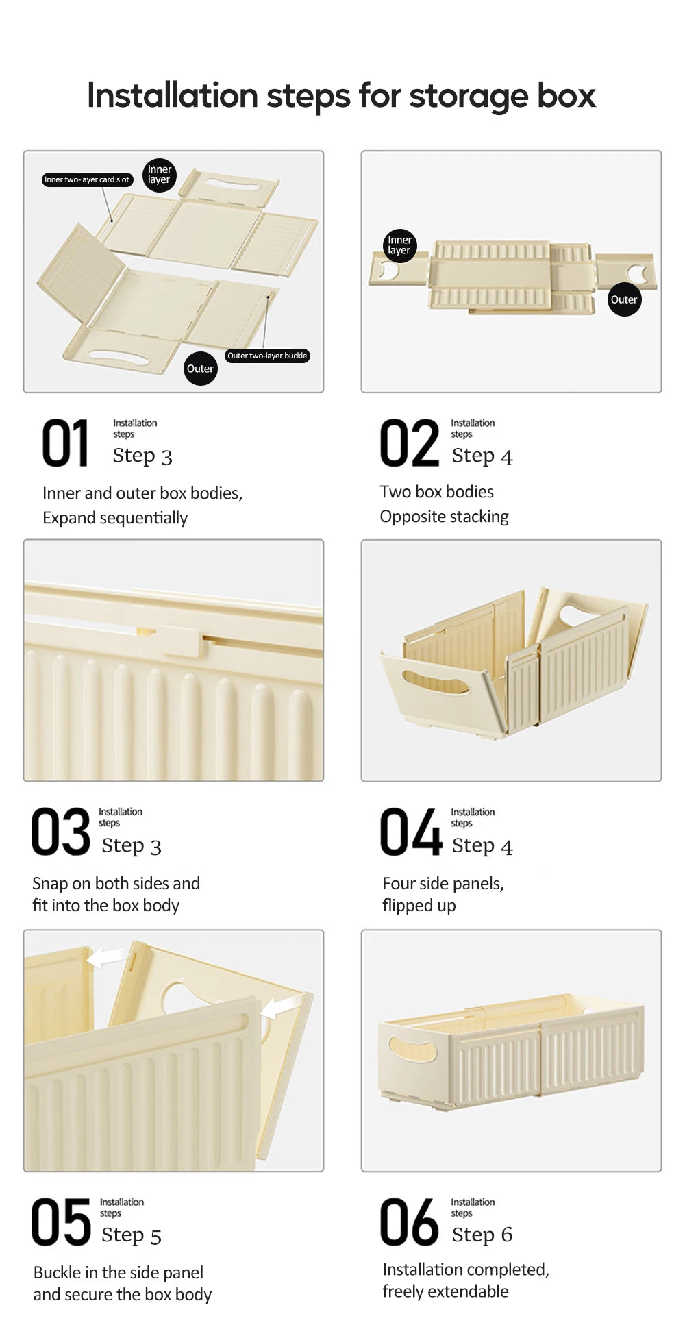 1/3pcs Retractable Drawer Organizer Adjustable Cabinet Storage
