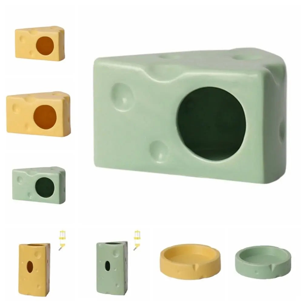 Durable Creative Hamster Hideout Cheese Shape Decorative Feeding
