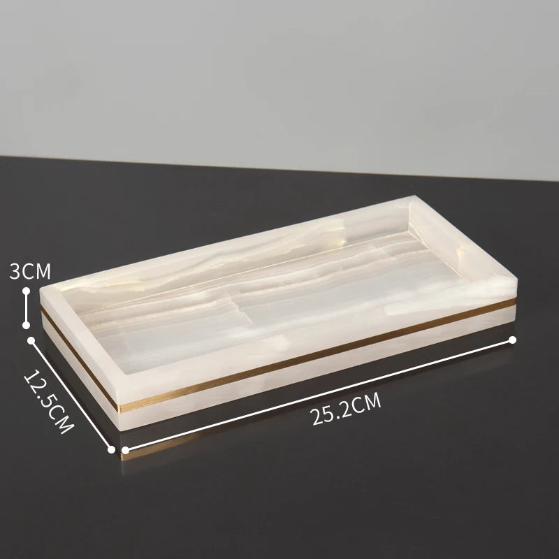White Onyx Natural Marble Bathroom Gold Luxury Soap